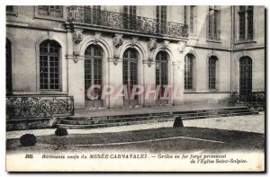 Postcard Old New Building of Musee Carnavalet iron grilles forge from the Chu...