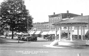 Exeter NH Water Street Storefronts Downtown Band Stand Real Photo Postcard