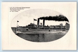 c1910 Seattle Washington Postcard S.S.H.B. Kennedy Playing Bremerton Boat Coast