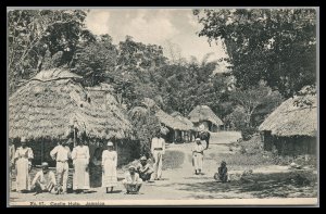 Jamaica Vintage Unused Postcard Coolie Tatched Huts Natives Costumes