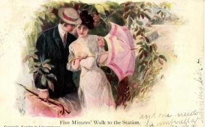 Five minutes' walk to the station...    Artist Signed: James Montgomery Flagg