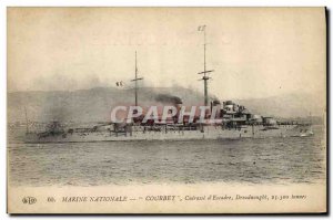 Postcard Old War Ship Courbet Breastplate Dreadnought squadron