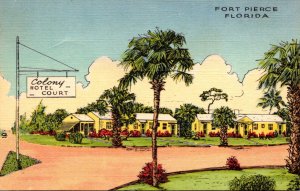 Florida Fort Pierce Colony Hotel Court Curteich