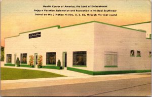 Linen Postcard Charles Bath House on U.S. 85 in Truth or Consequences New Mexico