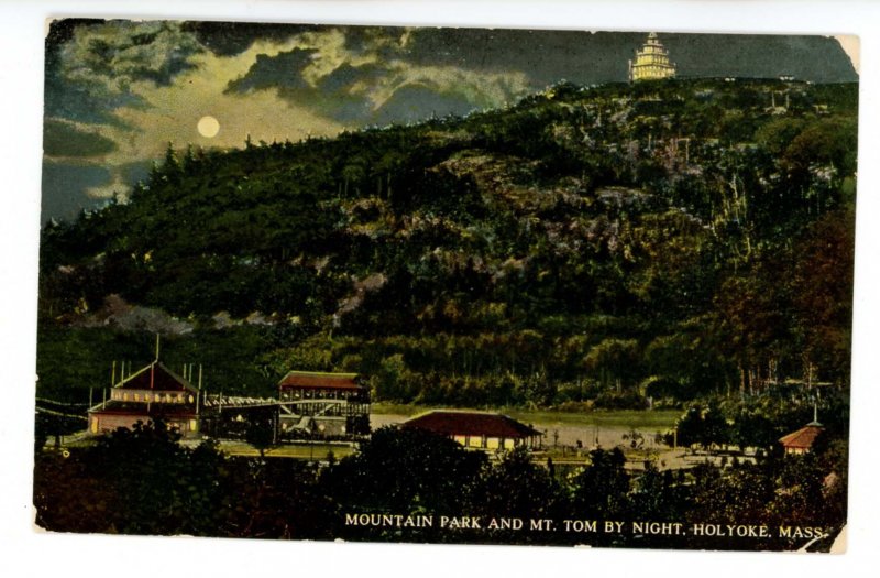 MA - Holyoke. Mt. Tom and Mountain Park at Night