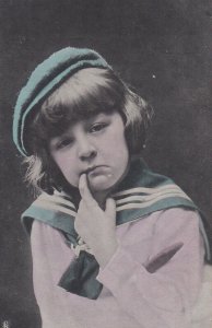 Portrait of Sad Little Sailor Boy, 1900-10s