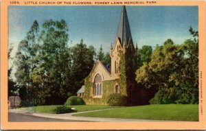 Little Church Flowers Forest Lawn Memorial Park Glendale California CA Postcard