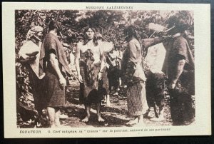 Mint France Real Picture Postcard Salesians Mission Ecuador Indian Chief