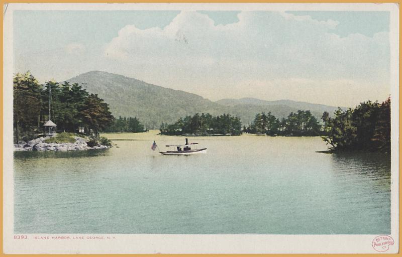 Lake George, New York, Small Steam Launch near Island Harbor-Detroit/Phostint