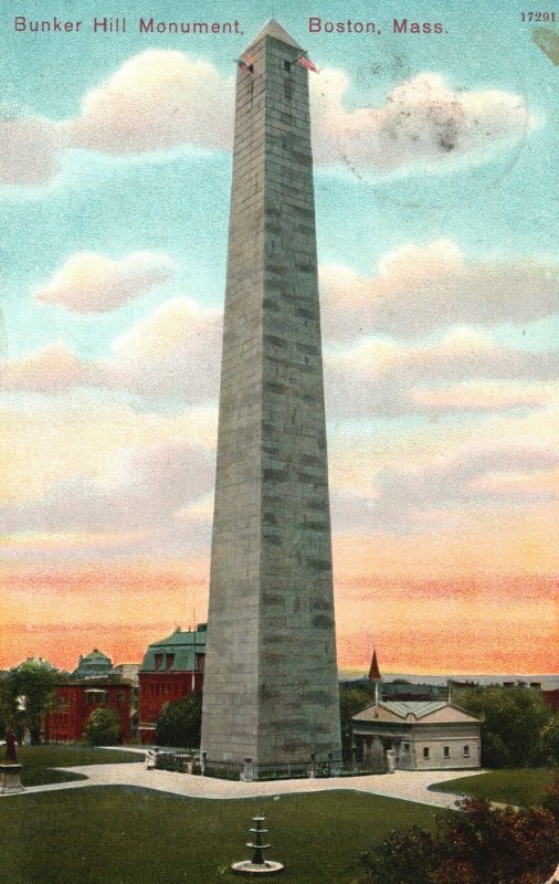 Bunker Hill Monument Boston Massachusetts Reichter Bros. Pub. Vintage Postcard