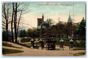 1914 Queen's Park Entrance Toronto University Ontario Canada Posted Postcard