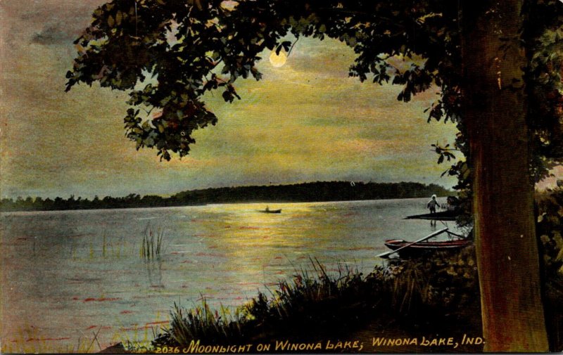 Indiana Winona Lake Moonlight On Winona Lake