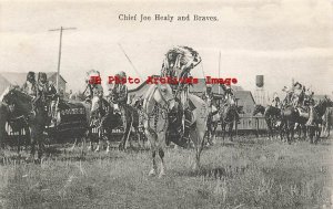 Native American Indians, Chief Joe Healy & Braves on Horses, A Young No 158-8