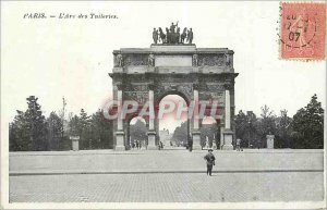 Old Postcard Paris Arc Tuileries
