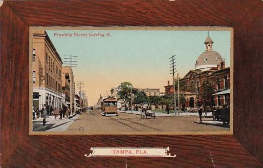 Florida Tampa Trolley On Franklin Street Looking North