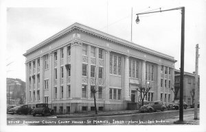 Postcard RPPC Idaho St. Marie's Benawah County Court House automobiles 23-8283