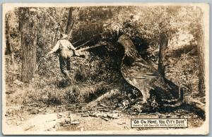 EXAGGERATED PHEASANT ANTIQUE REAL PHOTO POSTCARD RPPC