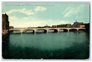 1910 Fourth St. Bridge Wholesale District Waterloo Iowa Vintage Antique Postcard