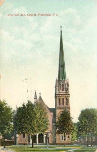 NJ, Plainfield, New Jersey, Crescent Ave Church, Souvenir Postcard Co No 22755