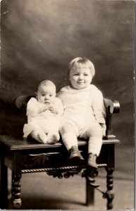 RPPC Darling Children Ernest and Myrtle Ranson Postcard E22
