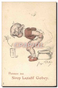 Postcard Old Child Advertisement Syrup Laxative Gobey