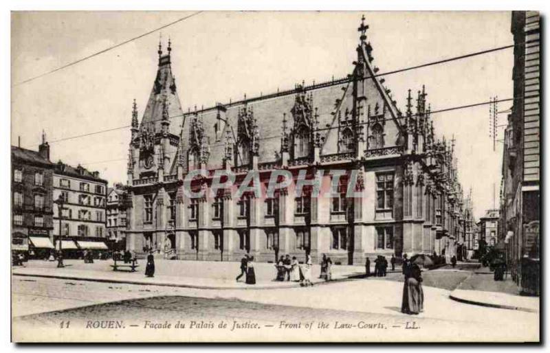 Old Postcard Rouen Facade courthouse