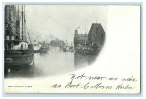 1904 Buffalo Harbor Ships New York NY Posted Antique Postcard