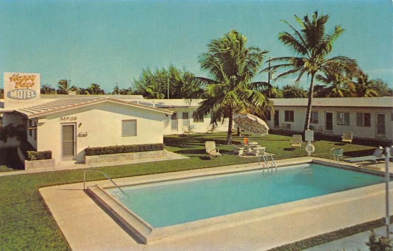 Hollywood Florida 1950-60s Postcard Happy Days Motel 