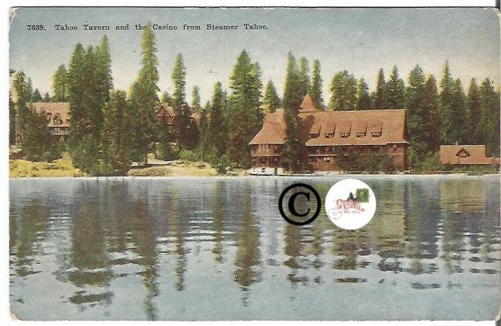 Vintage Postcard Tahoe Tavern and Casino from Steamer Tahoe California