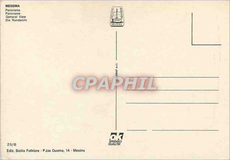 Postcard Modern Messina panorama