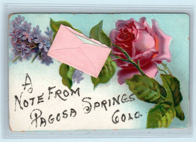 PAGOSA SPRINGS, CO Colorado A NOTE FROM  c1910s  Archuleta  County Postcard