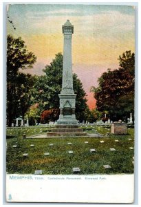 1908 Confederate Monument Elmwood Park Tower Memphis Tennessee Tuck Son Postcard