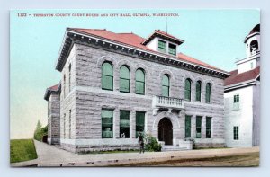 Thurston County Courthouse Olympia Washington WA UNP DB Postcard Q5