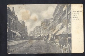 HELENA MONTANA DOWNTOWN STREET SCENE HORSE AND BUGGY VINTAGE POSTCARD