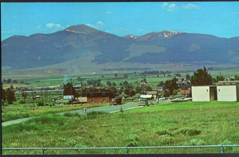 Montana Panoramic View of DEER LODGE with Mt. Powell for a back drop - Chrome
