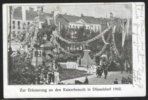 Commemoration of the Kaiser's Visit to Dusseldorf, Germany 1902, Used Postcard