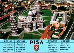 Aerial View of the Miracles Square in Pisa Italy Postcard