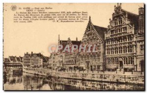 Old Postcard Belgium Ghent Quai herb