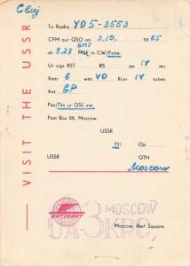Amateur Radio QSL Russia Moscow Visit the USSR