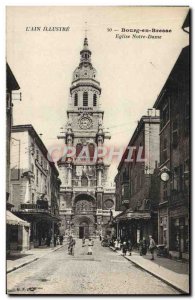 Old Postcard L & # 39Ain Illustrates Bourg en Bresse Eglise Notre Dame