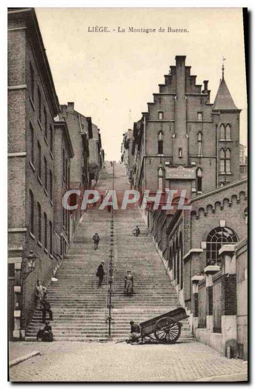 Old Postcard Liege La Montagne de Bueren