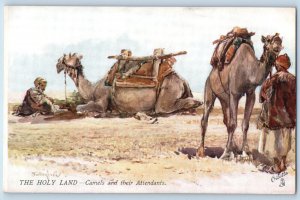 Jerusalem Israel Postcard Camels and their Attendants c1910 Oilette Tuck Art