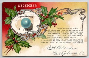 Gettysburg PA Signed CA Blocher Jewelry Store December Birthday Postcard L42