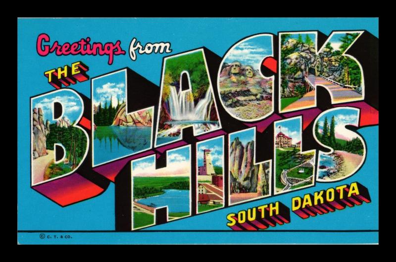 BLACK HILLS SOUTH DAKOTA LARGE LETTER