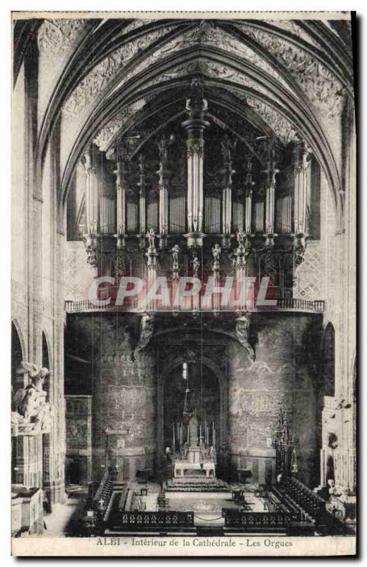 Old Postcard Organ Albi Interior of the Cathedral Organs