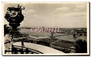 Old Postcard Hungary Budapest Latkep Totalansicht view taken from Mont St Ger...