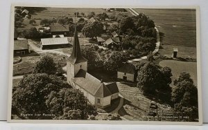 Sweden Rackeby RPPC Airview Church Town Real Photo 1953 to Rockford Postcard H7