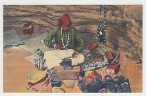 P2761 vintage postcard indian navajo silversmith plying his trade