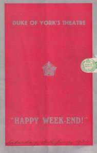 Happy Week-End by Dion Titheradge Duke Of Yorks Theatre Programme