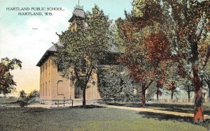 Hartland Public School Hartland Wisconsin 1910c postcard